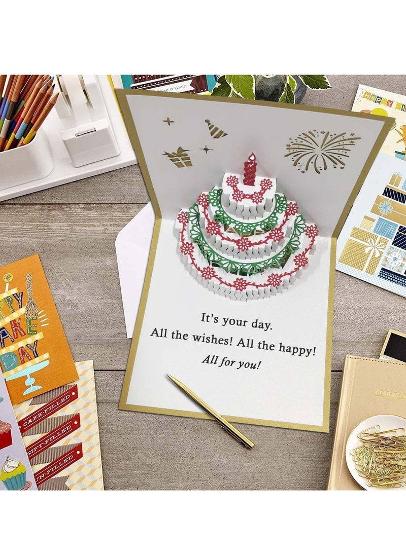 بطاقة عيد ميلاد ثلاثية الأبعاد ، تشغيل الموسيقى ، بطاقة كعكة عيد ميلاد مصباح LED الدافئ ، بطاقة تهنئة عيد ميلاد بطاقة الموسيقى لأمي ، زوجة وأخت الصبي والفتاة والأصدقاء - Image 3